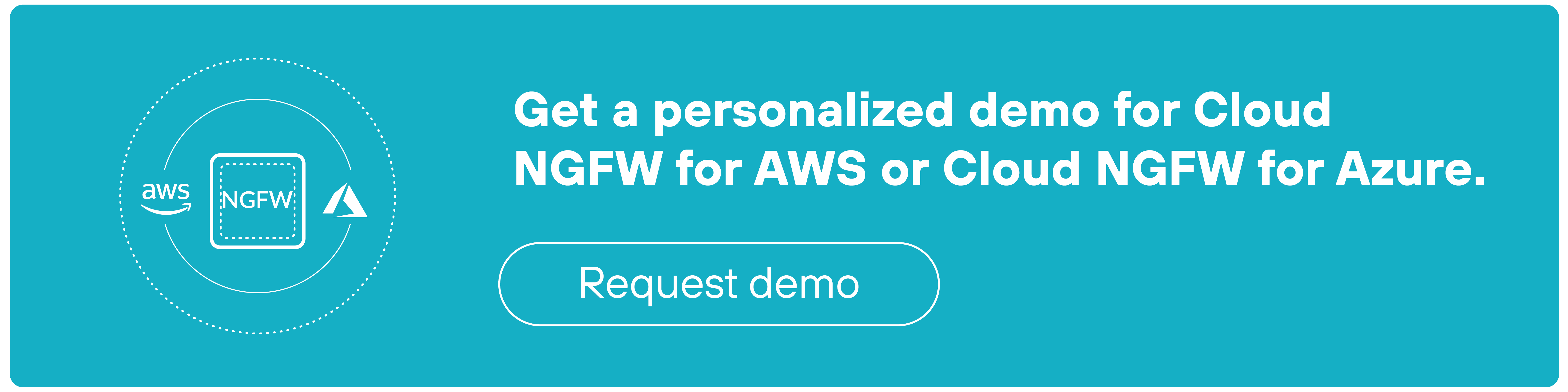 A teal-colored banner features a central call-to-action (CTA). On the left, there is an illustration with two interconnected icons the AWS logo on the left, labeled with