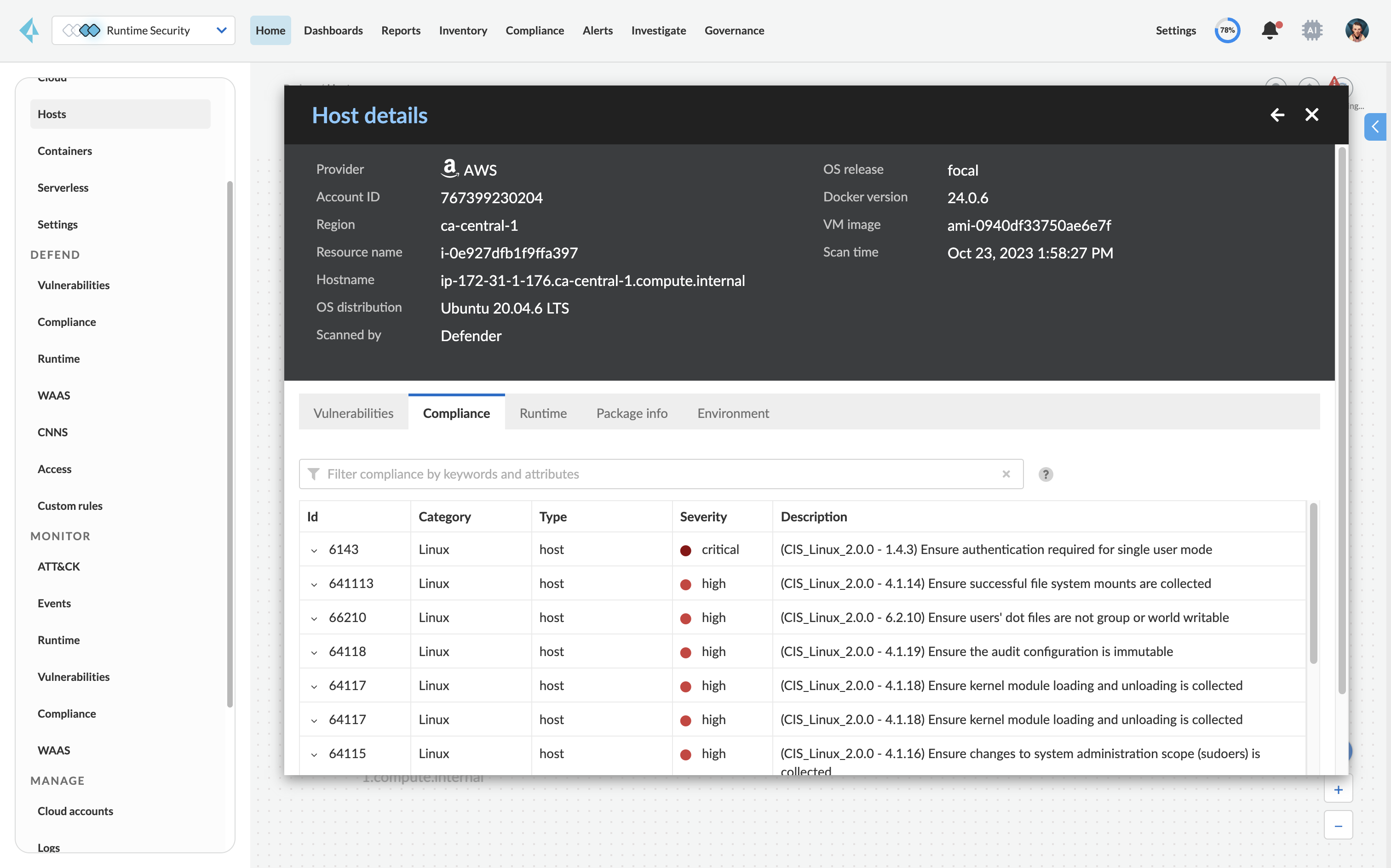 Image of Host compliance