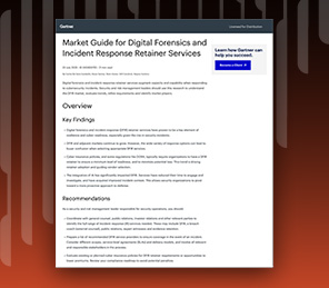 Gartner Market Guide for DFIR retainer services